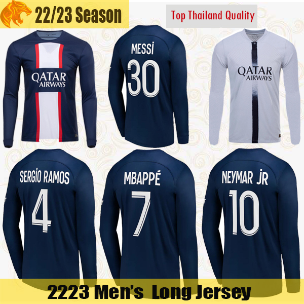 

22 23 pSGs Long Sleeve Soccer Jerseys Messis 2022 2023 Paris maillot de foot SERGIO RAMO HAKIMI MBAPPE Football Shirt VERRATTI MARQUINHOS DANILO Maillots Shorts, Away shorts