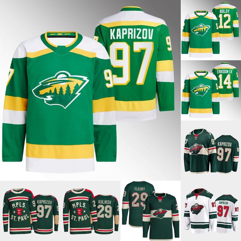 

Minnesota #97 Kirill Kaprizov Jersey Ryan Reaves Marc-Andre Fleury Jared Spurgeon Joel Eriksson Ek Ryan Hartman Mats Zuccarello Matt Dumba Matt Boldy Wild Jerseys, Womens white s-xxl
