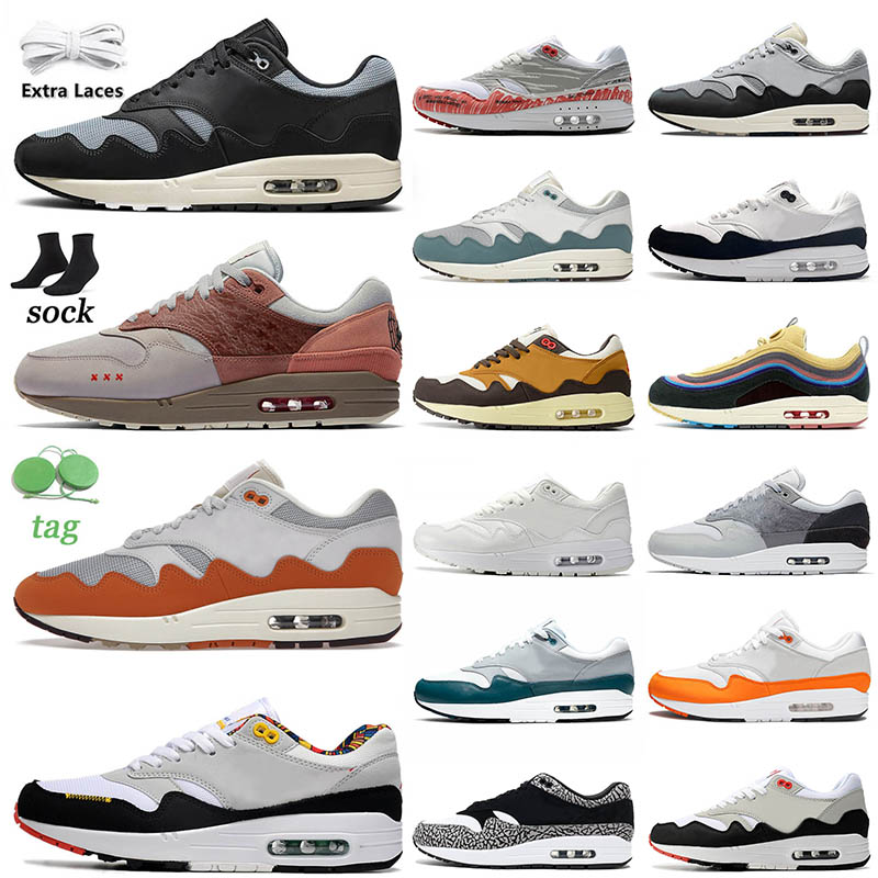 

Patta Waves Noise Aqua 1s Running Shoes Airmaxs Cushions 87 Amsterdam Obsidian OG Anniversary Cactus Jack Patta Brown Offd White Red Womens Mens Sneakers Trainers, B90 39-45