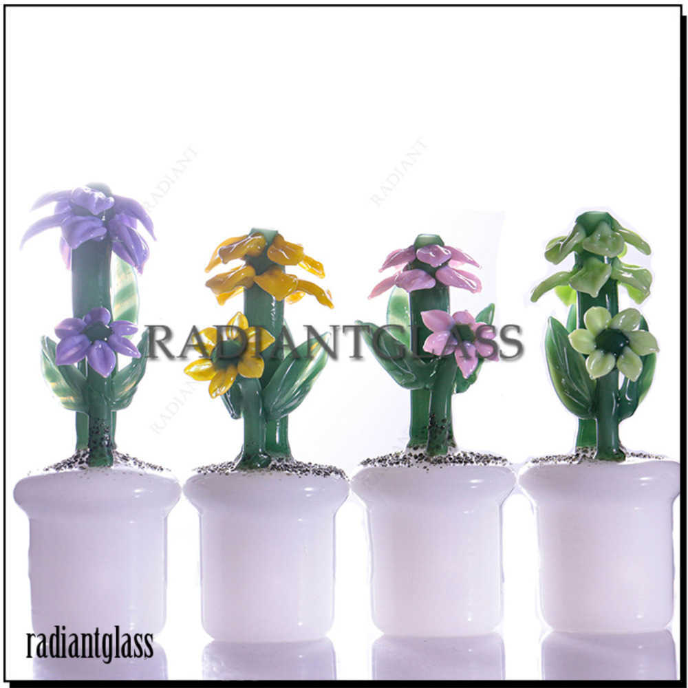 

Glass smoking Pipe Novelty hand pipes for tobacco dry herb hand made flower shaped