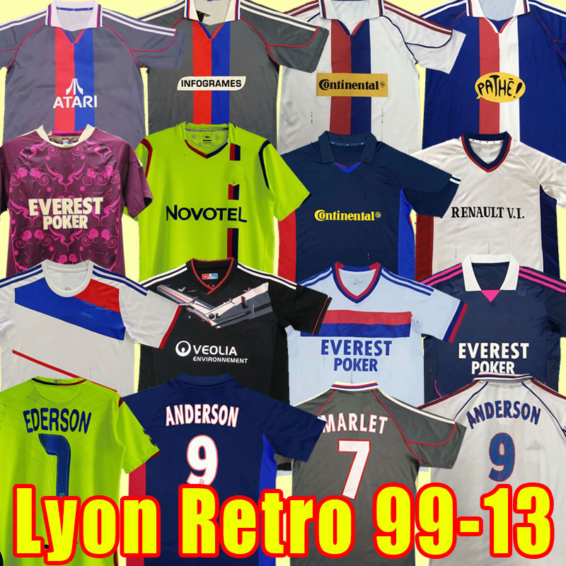 

retro Lyonnais Lyon soccer jerseys Carriere GOVOU GOURCUFF TOULALAN JUNINHO BASTOS BENZEMA MARLET Maillot de football shirt classic 00 01 02 08 09 10 11 12 13 99 2000