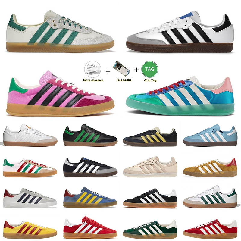

designer mens women shoes sneakers 2023 OG Samba Light Blue Silk x Vegan Gazelle Pink Velvet Black Gum Monogram Argentina men tennis trainers runners, C5 monogram