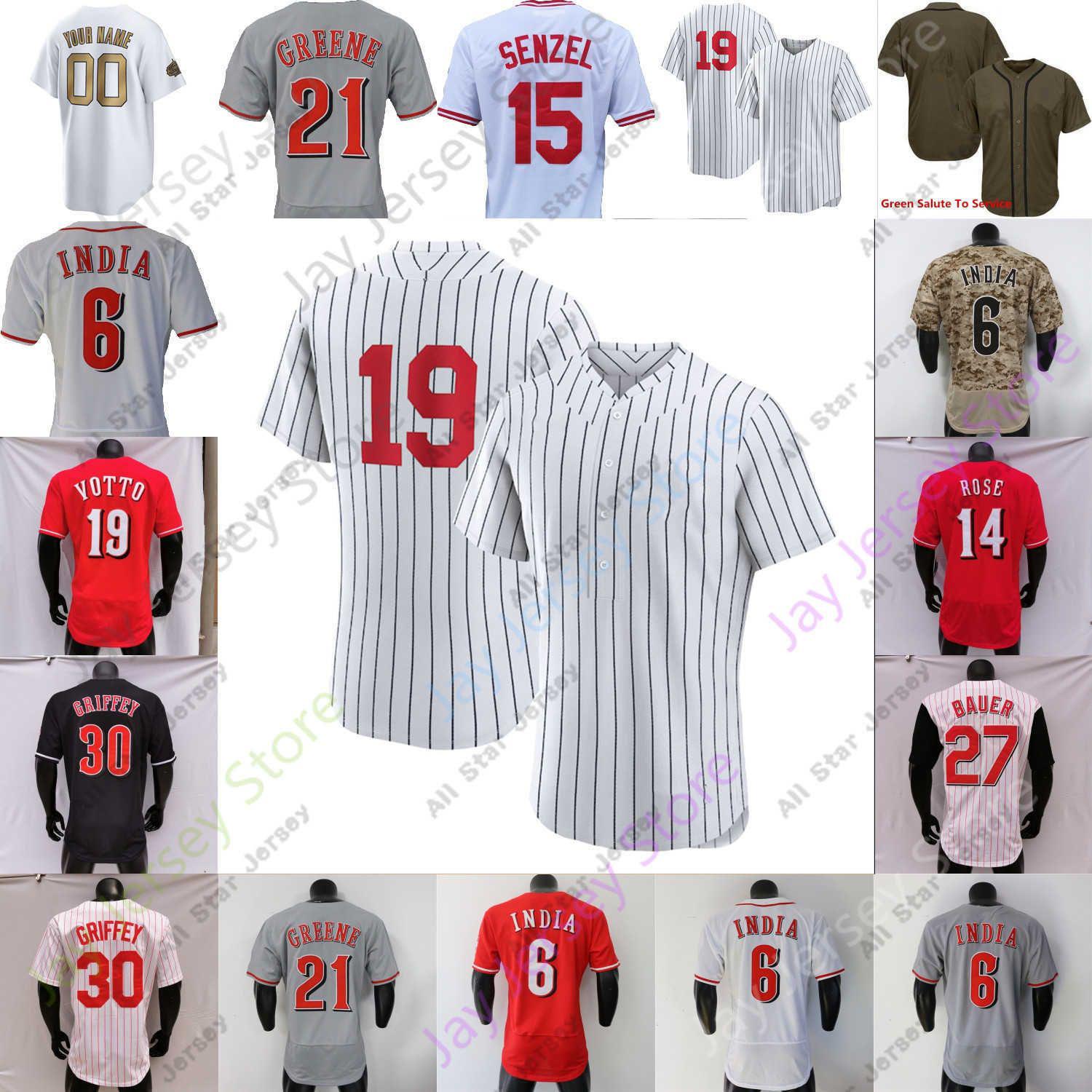 

CUSTOM Baseball Jerseys 2022 Field of Dreams Jersey Jonathan India Stuart Fairchild Nick Lodolo Pham Hunter Greene Mike 9 Moustakas Joey Vot, Salute to service