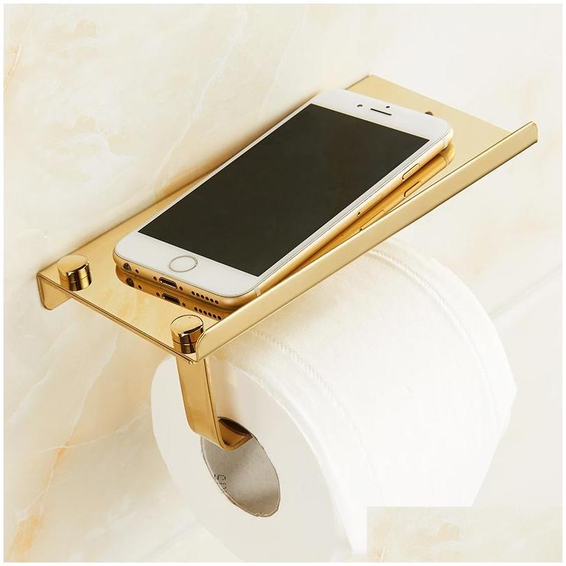 toilet paper holders bathroom tussie phone holder shelf stainless steel wall mount rack wc storage accessories