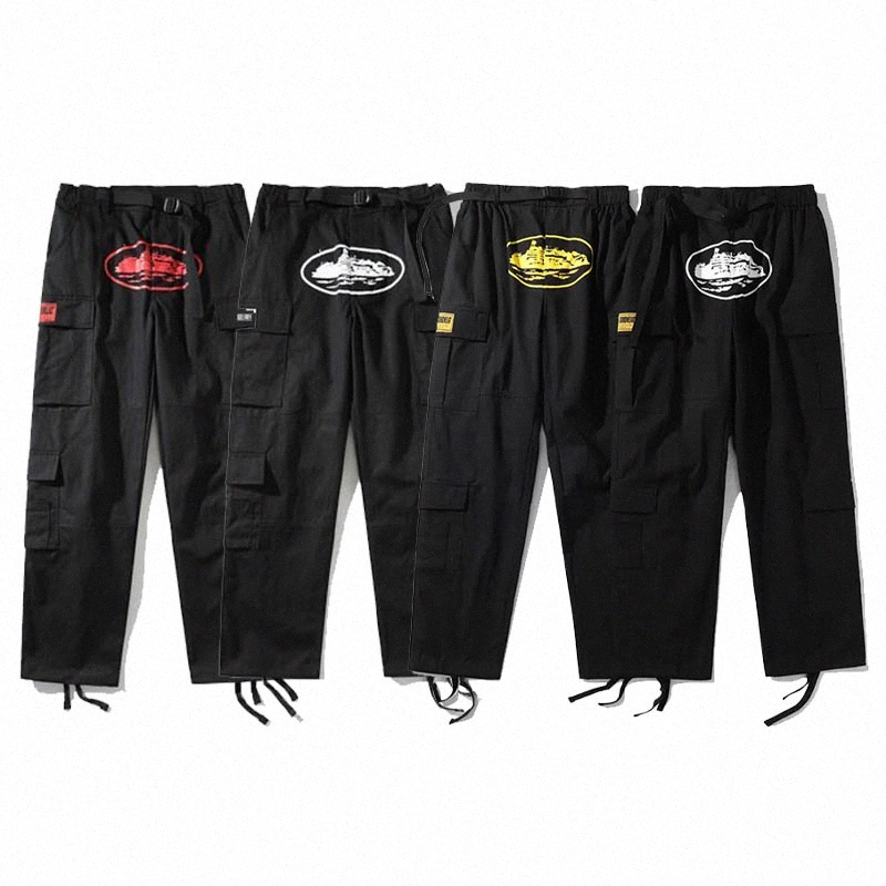 

Men Pants Cargo Mens Streetwear Hip Hop Retro Printed Casual Trousers Military Retro Multi-pockets Straight High Street Loose Overalls Couple