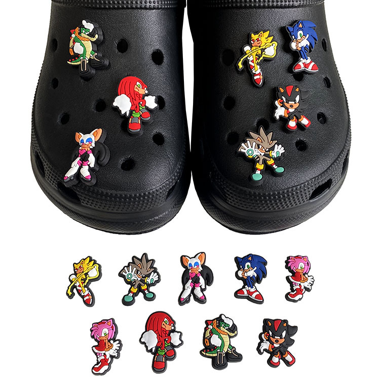 

Anime charms wholesale childhood memories sonic series funny gift cartoon charms shoe accessories pvc decoration buckle soft rubber clog charms, Equally mixed colors