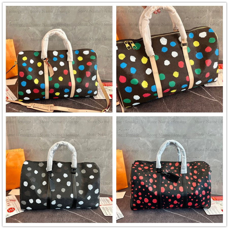 

KEEP Duffel 3D Painted Polka Dots Bag ALL 45cm Travel Bandouliere Bag Taurillon Illusion Yayoi Kusama Monograms Pattern Large Capa6473695, Sky blue