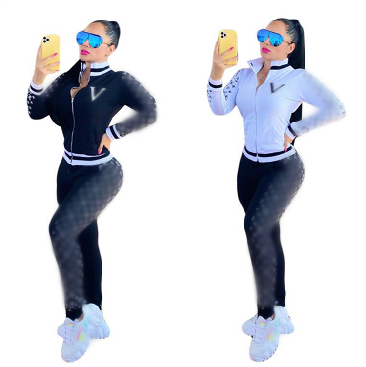 

23ss spring new Women' Tracksuits Luxury brand Casual sports Suit 2 Piece Set designer Tracksuits J2595, Black