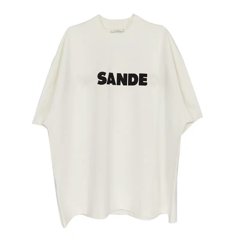 

mens T-shirts women 100% cotton loose letter printed round neck casual short-sleeved t shirts, Beige