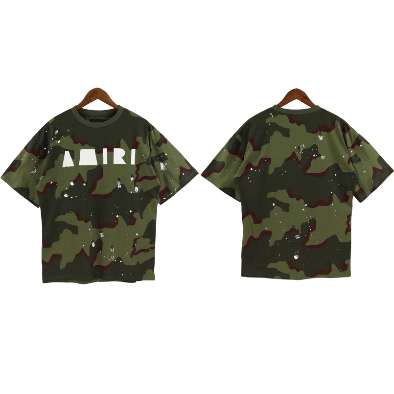 T-shirts pour hommes Camouflage Camouflage à col rond Sweat-shirt top à manche à manches courtes à manches courtes pour les amoureux