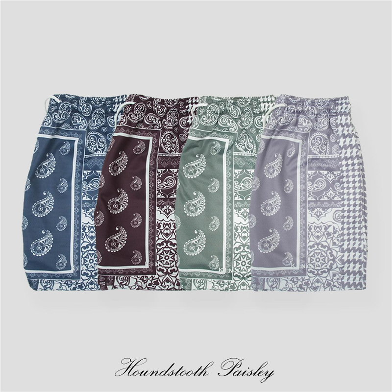 

Men s Shorts Summe Men KINETIC KINGS Houndstooth Paisley Basic Gym Trend Casual Basketball Training Mesh 230110, Brown