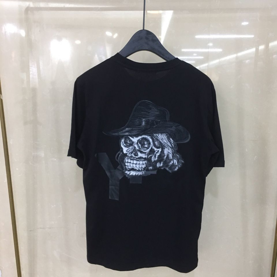

Mens T-Shirts Short-sleeved Men Designer shirt with Embroidery Skull Cotton Round Neck Tee, White