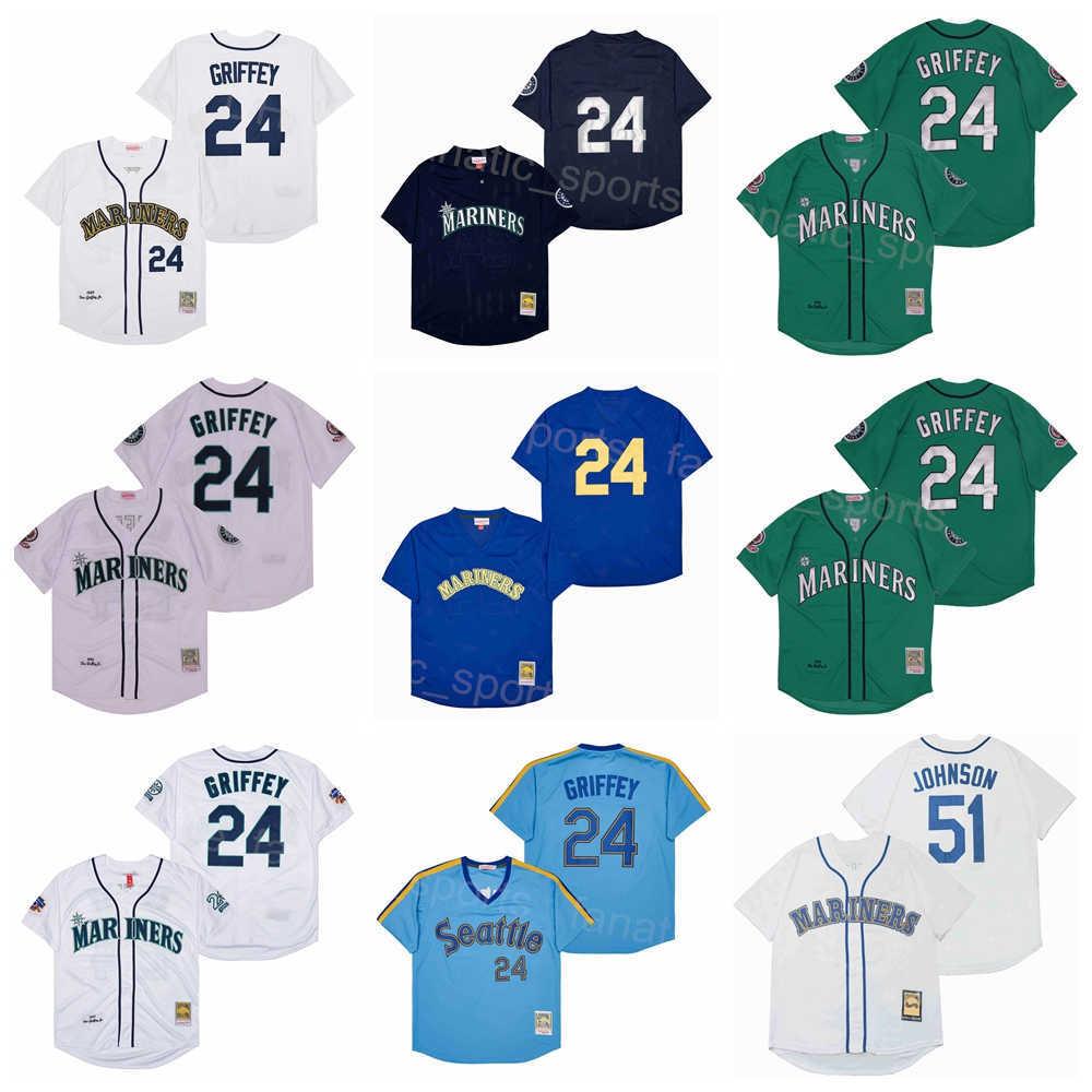 

CUSTOM Men Baseball Vintage Jersey 24 Ken Griffey 51 Suzuki Ichiro Team COlor White Green Beige Navy Blue Purple Pullover Cool Base Retire A, 1995 retro