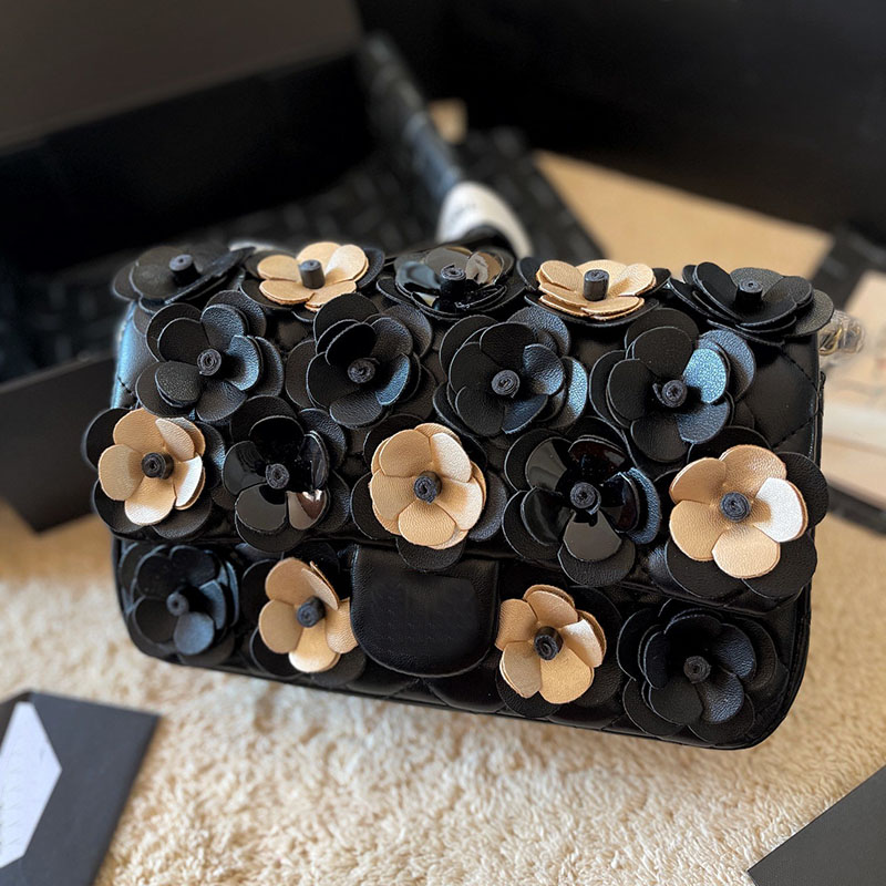 

CC Bag Mosaic Camellia Women Classic Double Flap Shoulder Bag Leather Quilted Diamond Lattice Large Capacity Luxury Crossbody Retro Designer Handbag Card Holder Cl