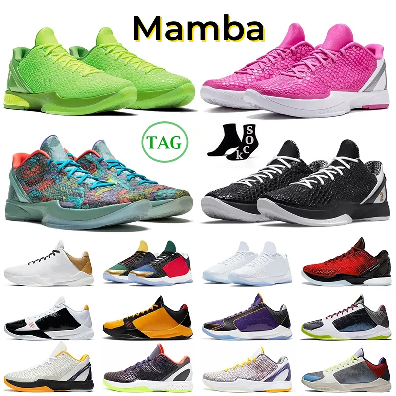 

Kobe 6 Protro Mamba Basketball Shoes Kobes Grinch Men Mambacita Fashion Bruce Lee Big Stage Chaos 5 Rings Metallic Gold All Star Mens Trainers Outdoor Sports Sneakers