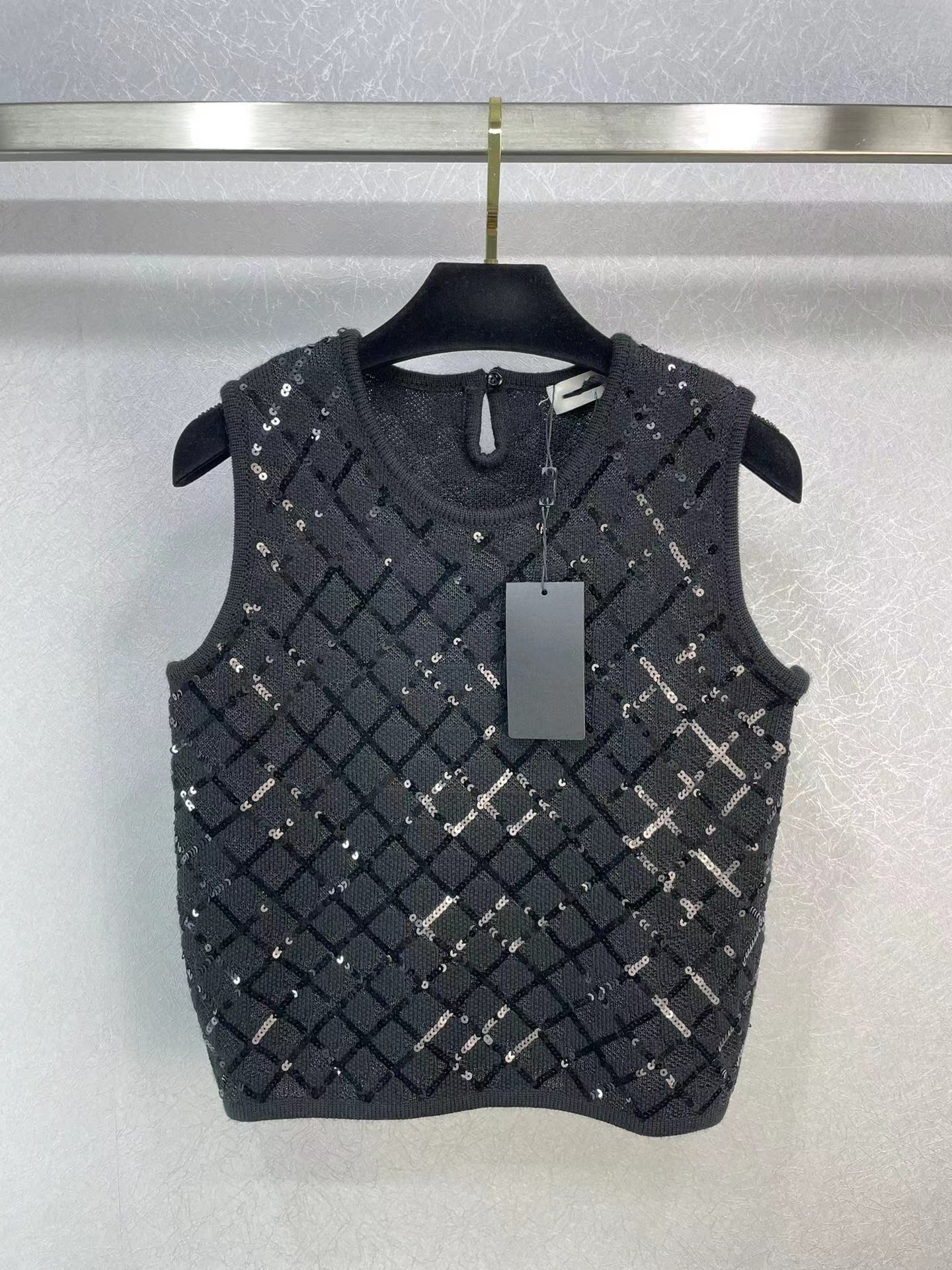 

Women' Knits & Tees 2023 New Spring Summer Crew Neck High End Jacquard Pullover Designer Sweater 0111-16, Black