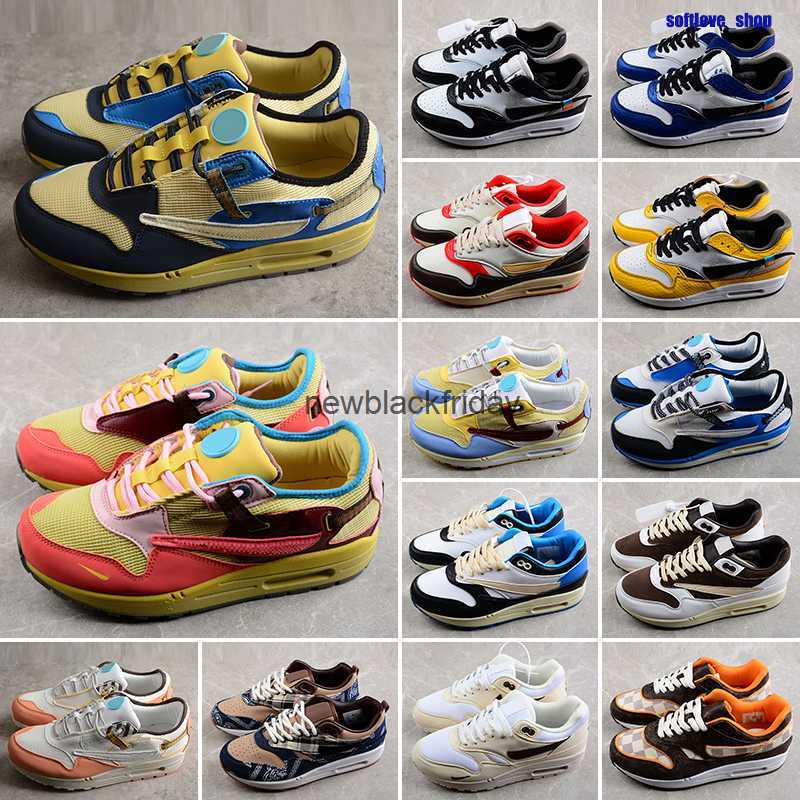 

Designer 1 87 Running Shoes white black university blue red anniversary green royal aqua Windbreaker mystic dates live together men 87s, Color 10