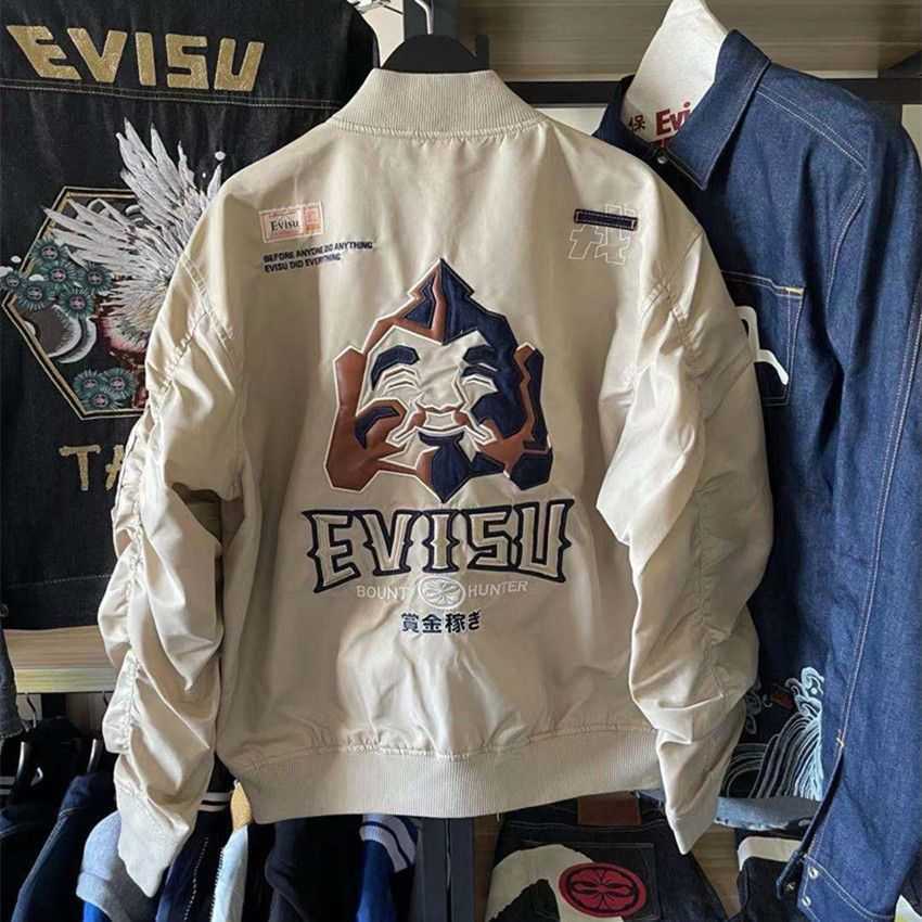 

Men's Jackets Men Women High Quality Patchwork Eagle Duck Reversible Heavy Embroidered Human Made Coats T230110, Apricot jacket
