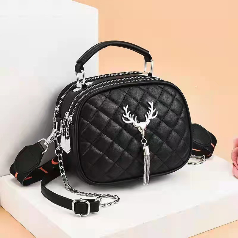 

Tote Bags Single Messenger Bag New Designer Handbag For Women Pu Leather Chain Handbags Crossbody Handbag Simple Small Round Wallets Reto Wholesale Handbag Size 2, As picture