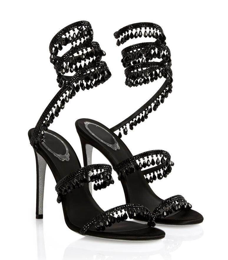 

Renes-Caovillas Women dress shoes Chandelier embellished leather sandals BLACK SANDAL HEEL