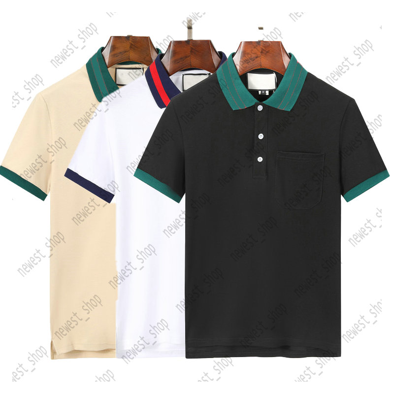 

2023 Summer Designer Mens polo Shirts womens luxury patchwork color collar front pocket stripe print TShirts fashion letter print t-shirt casual poloshirt XXXL 3XL, Beige