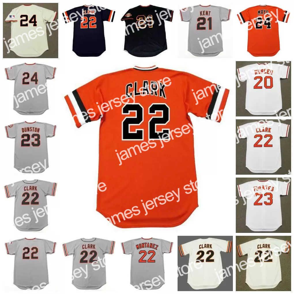 

CUSTOM Baseball Jerseys San Francisco Vintage Baseball Jersey 20 BOBBY MURCER 1976 21 JEFF KENT 2001 LANIER CLARK 23 SHAWON DUNSTON 2002 TIT, 23 shawon dunston 2002 grey
