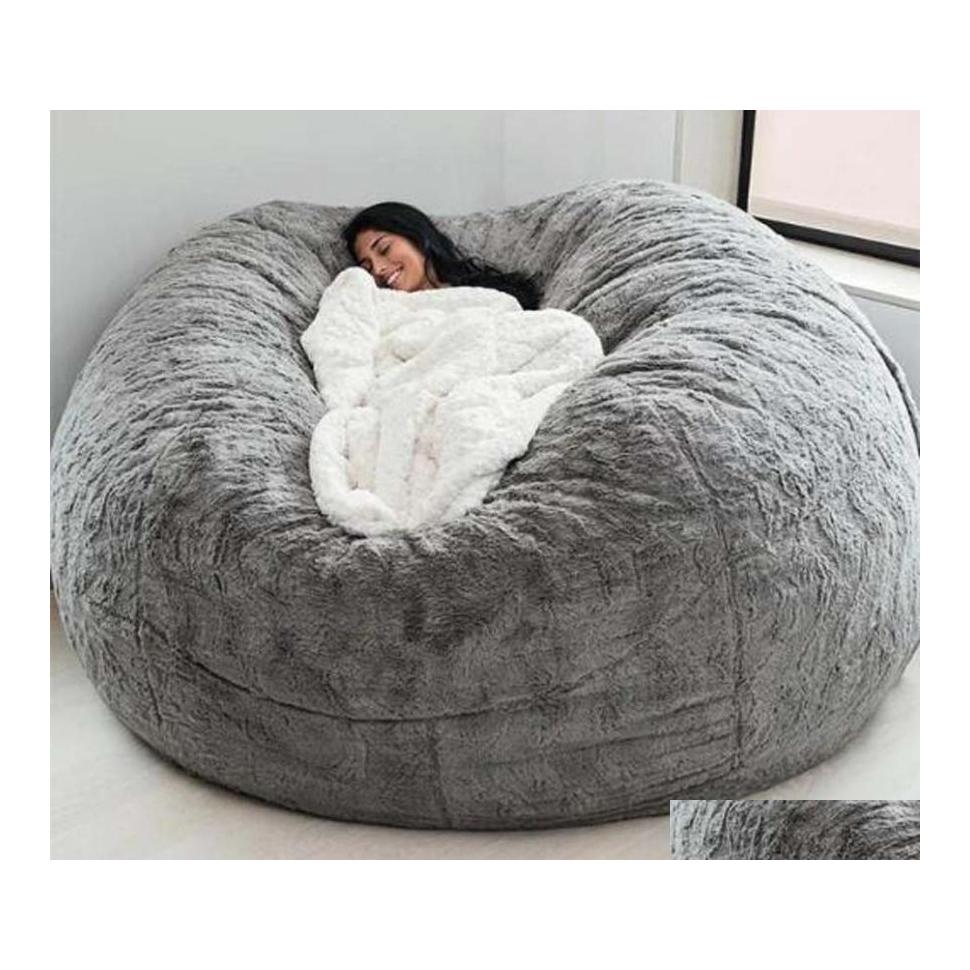 

Chair Covers Ers 135150Cm Nt Fur Bean Bag Er Big Round Soft Fluffy Faux Beag Lazy Sofachair Drop Delivery Home Garden Textiles Sashes Dhnig