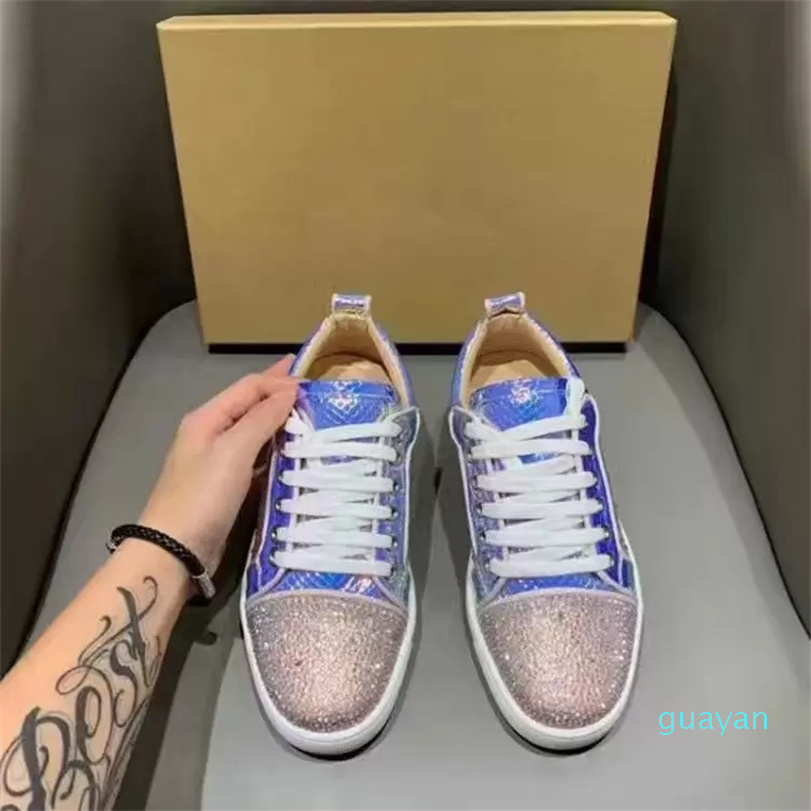

Dress Shoes Bottom Casual Shoes Men Women Sneakers Suede Silver Diamond Sports, 13