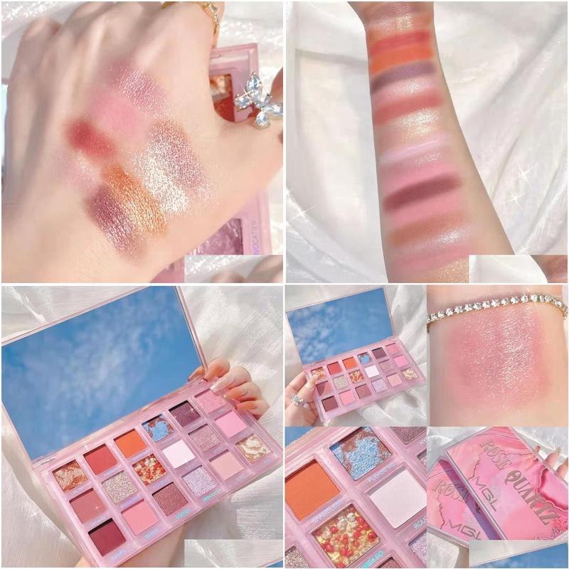 eye shadow 18 colors rose quartz eyeshadow palette matte glitter makeup long lasting waterproof shiny pigment