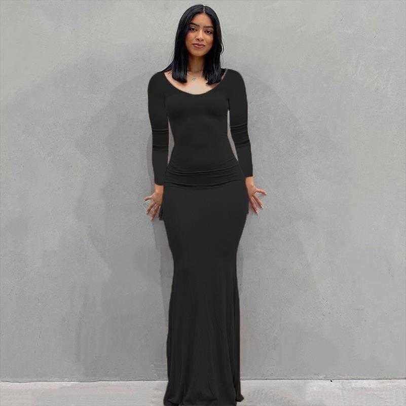 

Skims Womens Clothing Long Dress Casual Slim Fit Sleeved Home, Color8