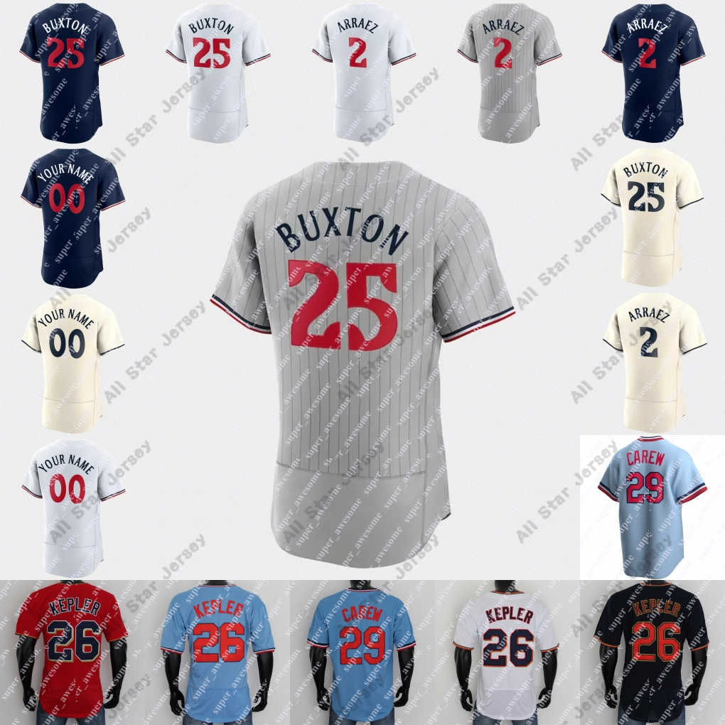 

Baseball Jerseys 25 Byron Buxton Jersey Luis Arraez Jose Miranda Jorge Polanco Max Kepler Royce Lewis Kyle Farmer Jhoan Duran Joe Ryan Joey Gallo Vazquez Joe, Gray flex base with sleeve patch