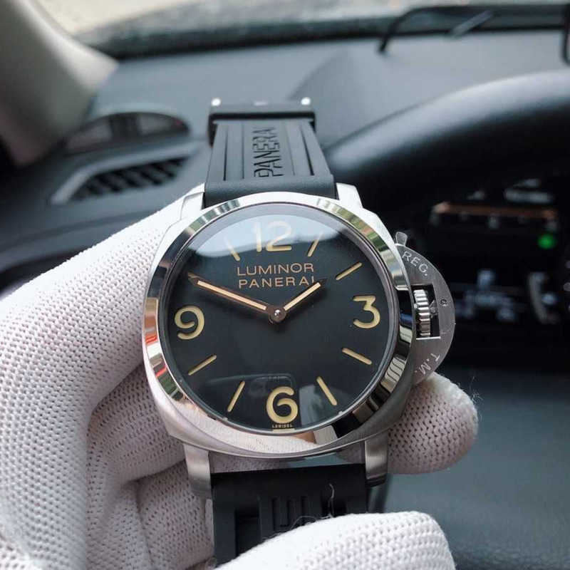 

Luxury Sports Designer Watches Mens Paneraiss Sapphire Mirror 44mm 13mm Imported Leather Strap with Pin Automatic People