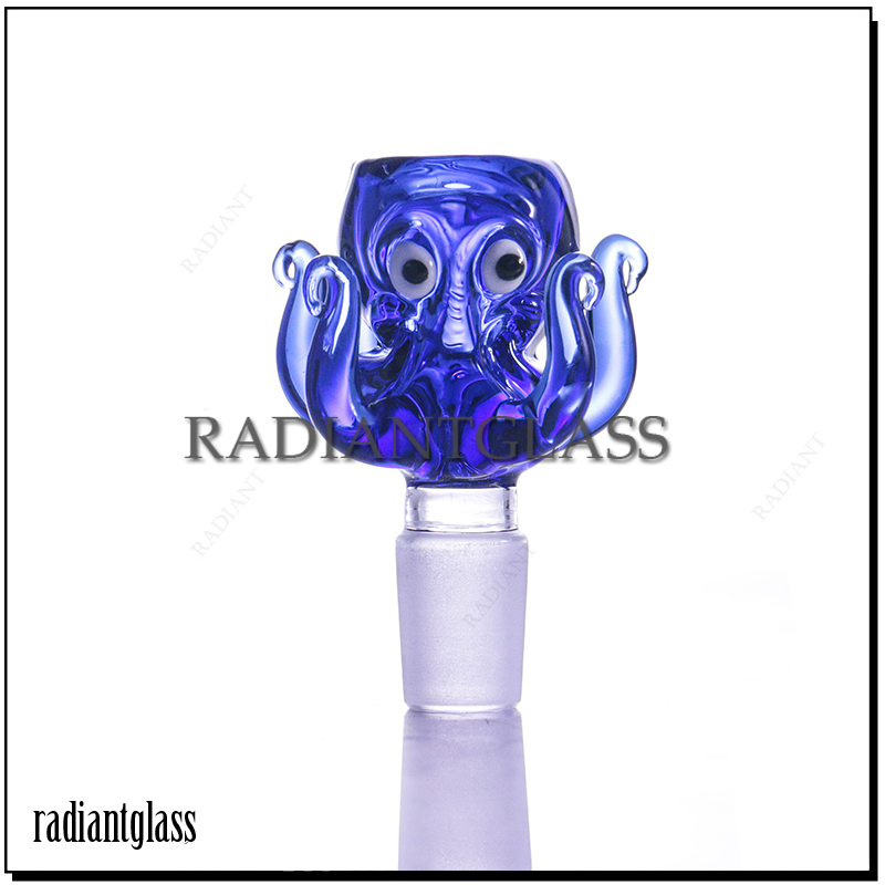 

Hookahs Colored 14mm 18mm Glass Bowl Mr Octopus Flower Cone Slide Bowl for Bongs Tobacco Smoking Wholesale Adorable