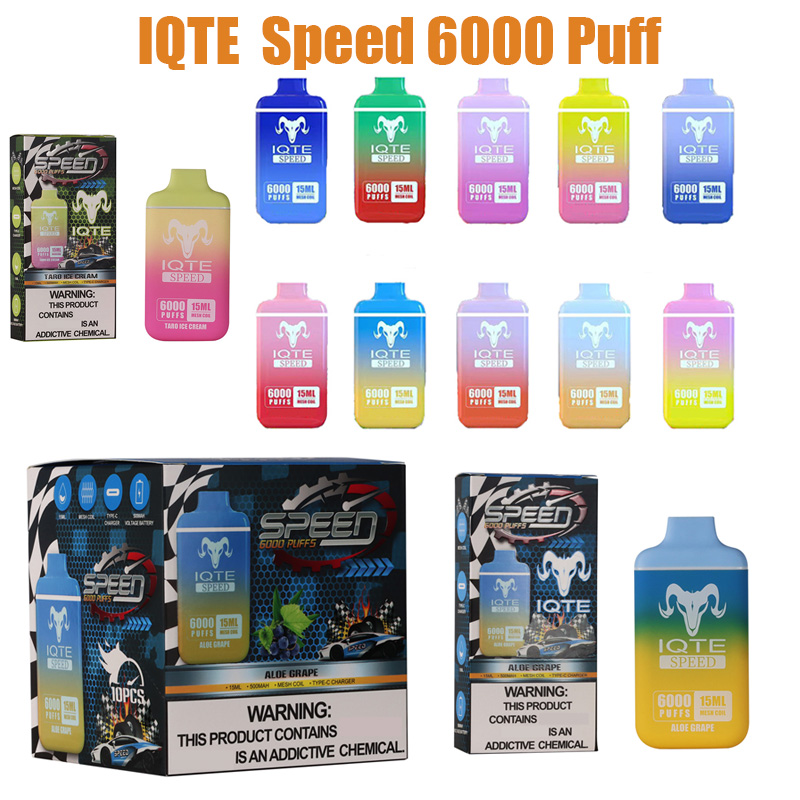 

Puff 6000 Vape 6000 electronic cigarettes disposable vape IQTE Speed vapers disposables 550mah Battery 15ml