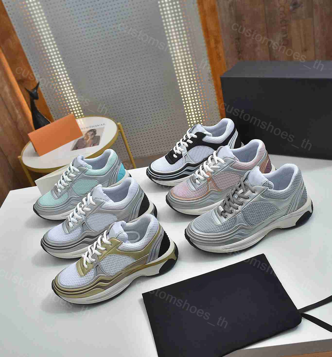 

2023 Designer Sneakers Vintage Calfskin Casual Shoes Men Women Reflective Sneakers Suede Fashion Stylist Shoe Patchwork Leisure Platform Trainers 35-41