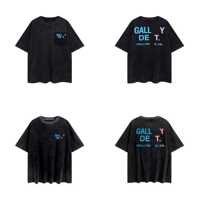 

Fashion Brand Designer T Shirt Gallxxyed Summer Letter Print High Street Washed Loose Casual Tees For Men And Women