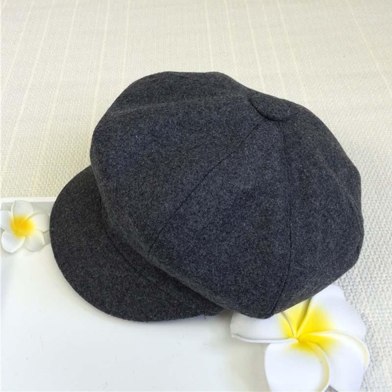 

Sboy Hats Student Beret Painter Hat Playful Cute Pure Color Female Caps Octagon Cap 33 ., Black