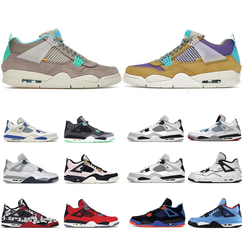 

2023 mens women 4 basketball shoes 4s mens sneakers military black cat white oreo infrared cactus jack university blue men womens sport