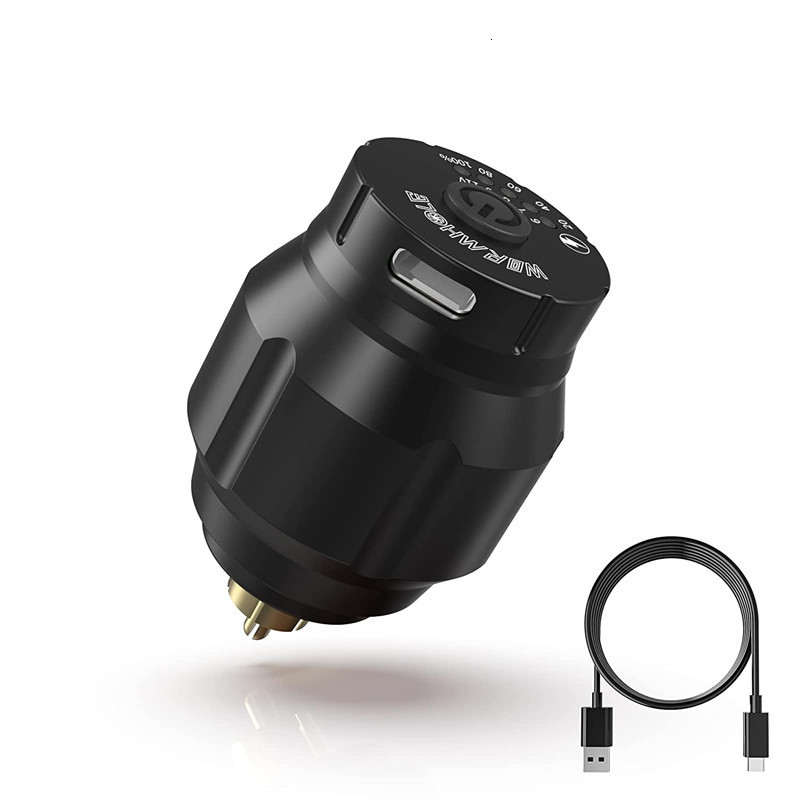 

Permanent Makeup Power Wormhole Tattoo Machine Wireless Pen Battery 1050mAh RCA Connector Rechargeable USB 230111