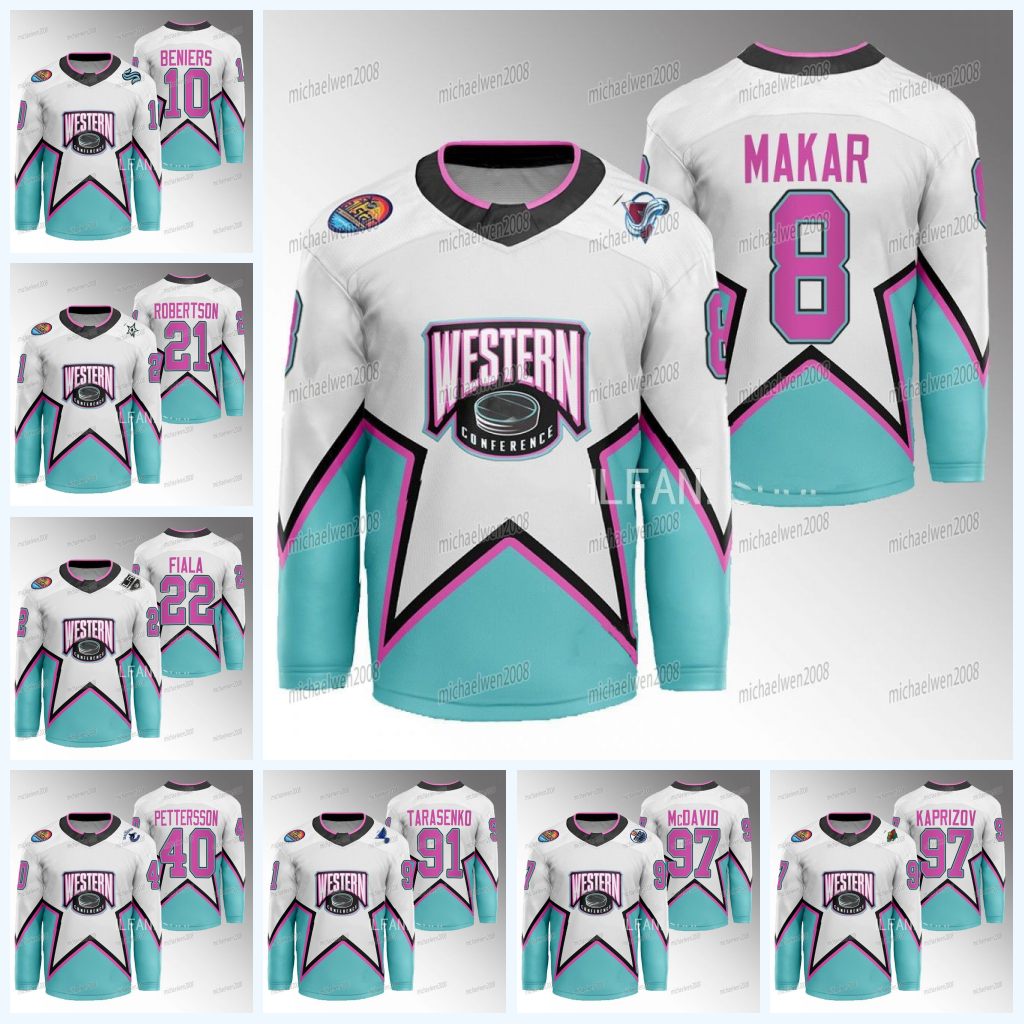 

2023 All Star Jersey Kirill Kaprizov Connor McDavid Logan Thompson Kevin Fiala Matty Beniers Cale Makar Robertson Kevin Fiala Erik Karlsson Vladimir Tarasenko, 36 logan thompson