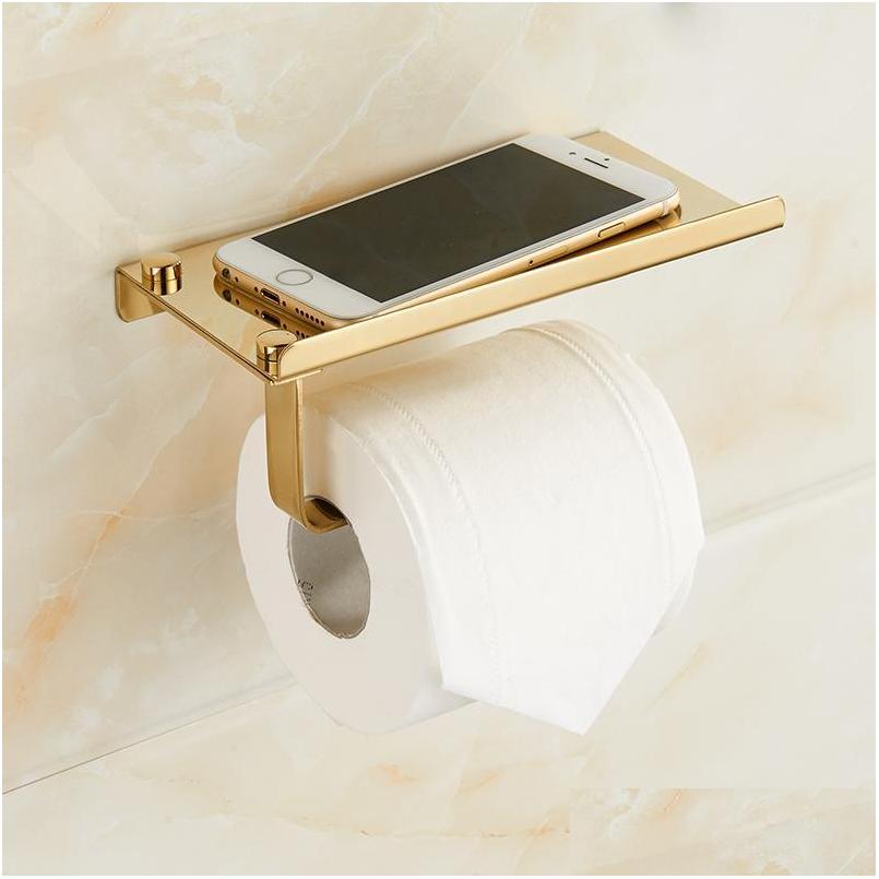 toilet paper holders bathroom tussie phone holder shelf stainless steel wall mount rack wc storage accessories