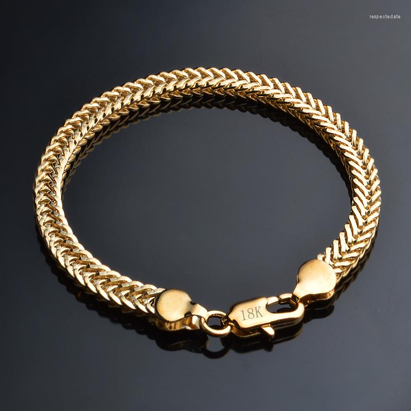 

Link Bracelets Gold Bracelet Stamp Color Men Jewelry Trendy Cuban Chain For Famle Wholesale Price