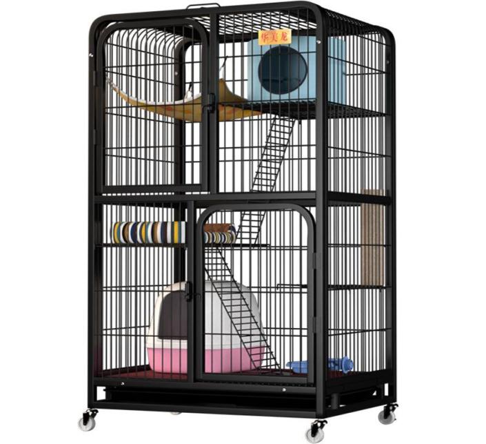 

Cat CarriersCrates Houses Super Large Square Tube Cage Villa 3 Layer Double House Household Climbing Frame Indoor Pet Accessori
