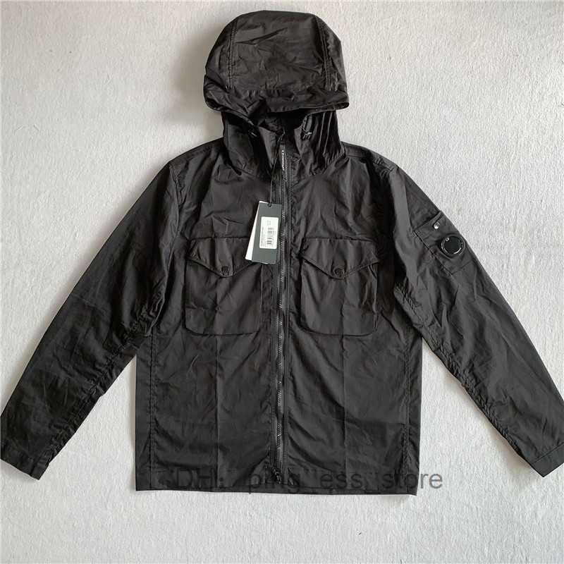 

New Cp Popular Men's Jackets Gabardine Full Zip Hooded Overshirt Long Sleeve2, Silver