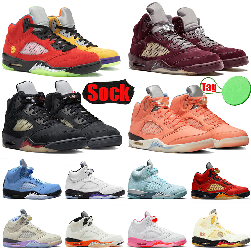 

5s Men Basketball Shoes Racer Blue Concord Stealth 2.0 Oreo DJ Khaled x We The Best Fire Raging Red Retros Blue Bird Sail Offs Metallic White Jordens 5 Aqua Sports Sneaker, A30 40-47 oreo