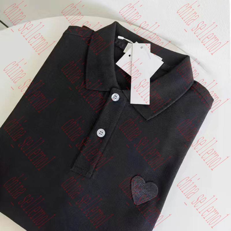 

Men's Polos Fashion love embroidery short sleeve cotton loose top, Grey gold love logo