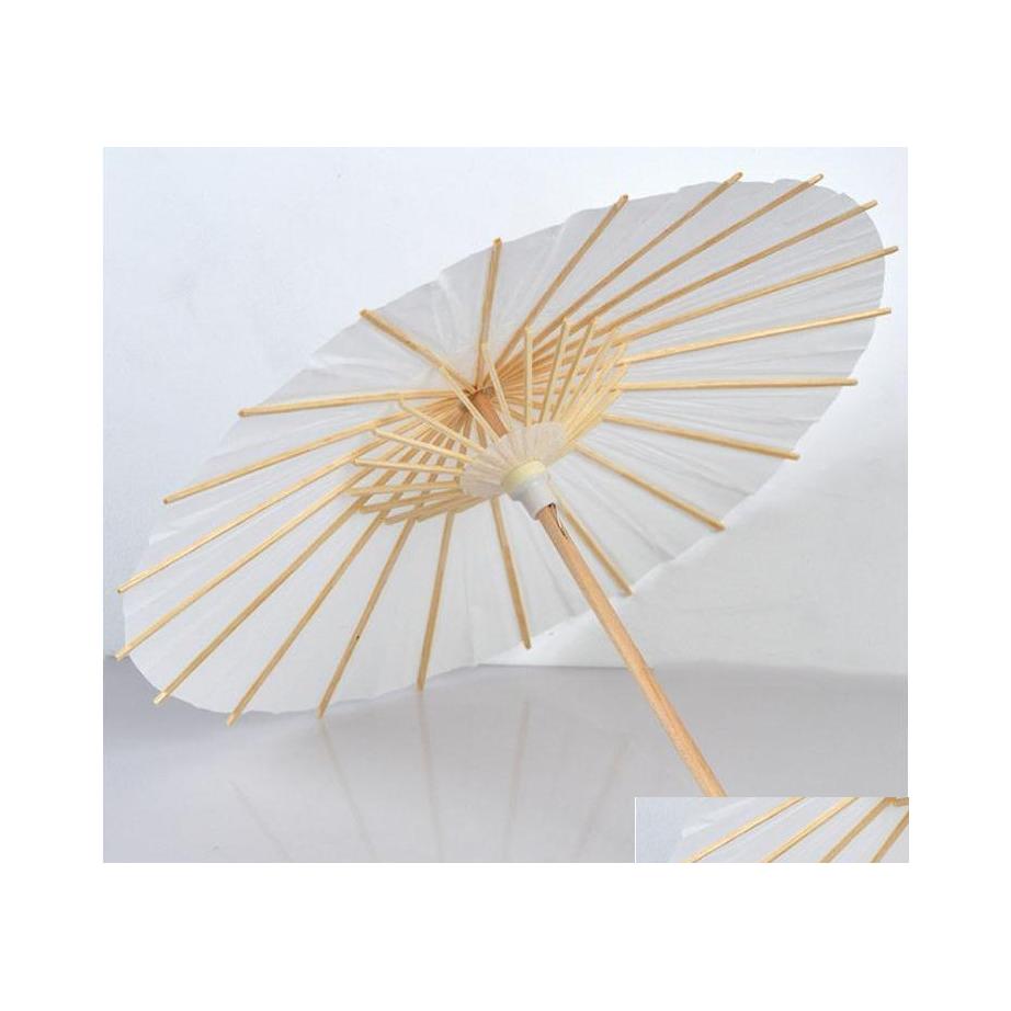 

Umbrellas 60Pcs Bridal Wedding Parasols White Paper Beauty Items Chinese Mini Craft Umbrella Diameter 60Cm Sn4664 Drop Delivery Home Dhr06