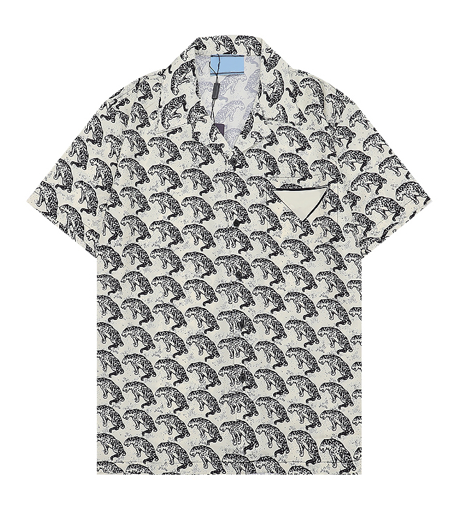 Mens Shirts Tees & Polos Round neck embroidered and printed polar style summer wear with street pure cotton Triangle sign Size M-3XL