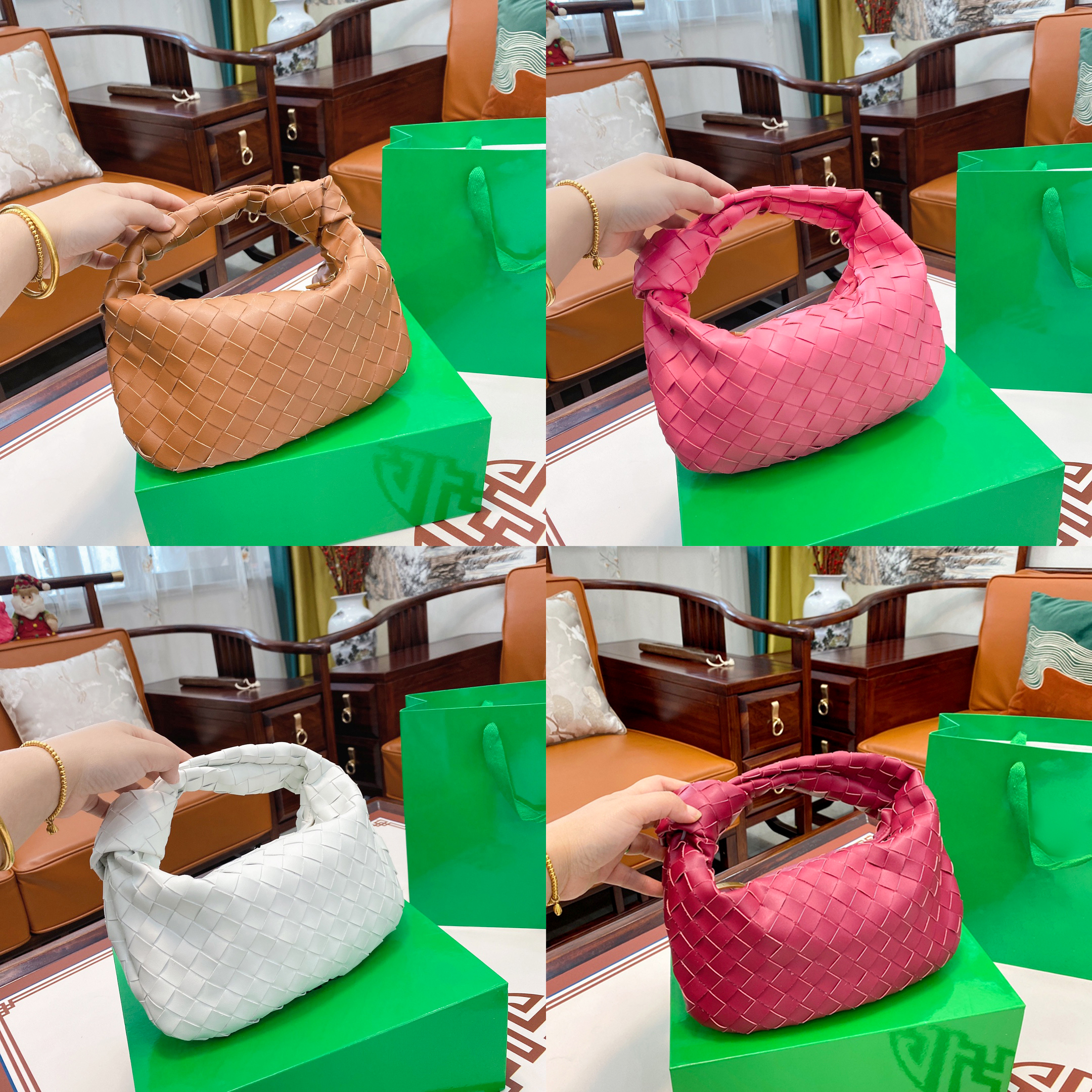 

Classic Genuine leather Underarm TEEN JODIE fashion woven handbag totes Luxury Designe cassette Shoulder Bags women's Crossbody large clutch pochette travel bags, White