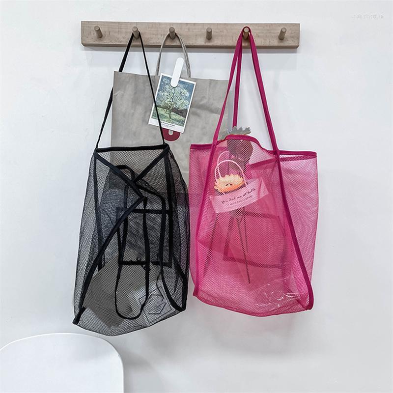 

Shopping Bags Women Mesh Beach Bag Extra Large Totes For Holding Toys Towel Grocery Picnic Shoulder Handbag